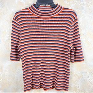 Madewell Dalston Mock Neck Sweater Stripe